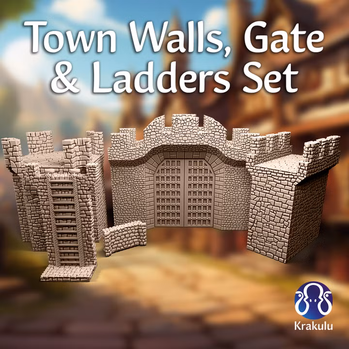 Town walls and ladders set